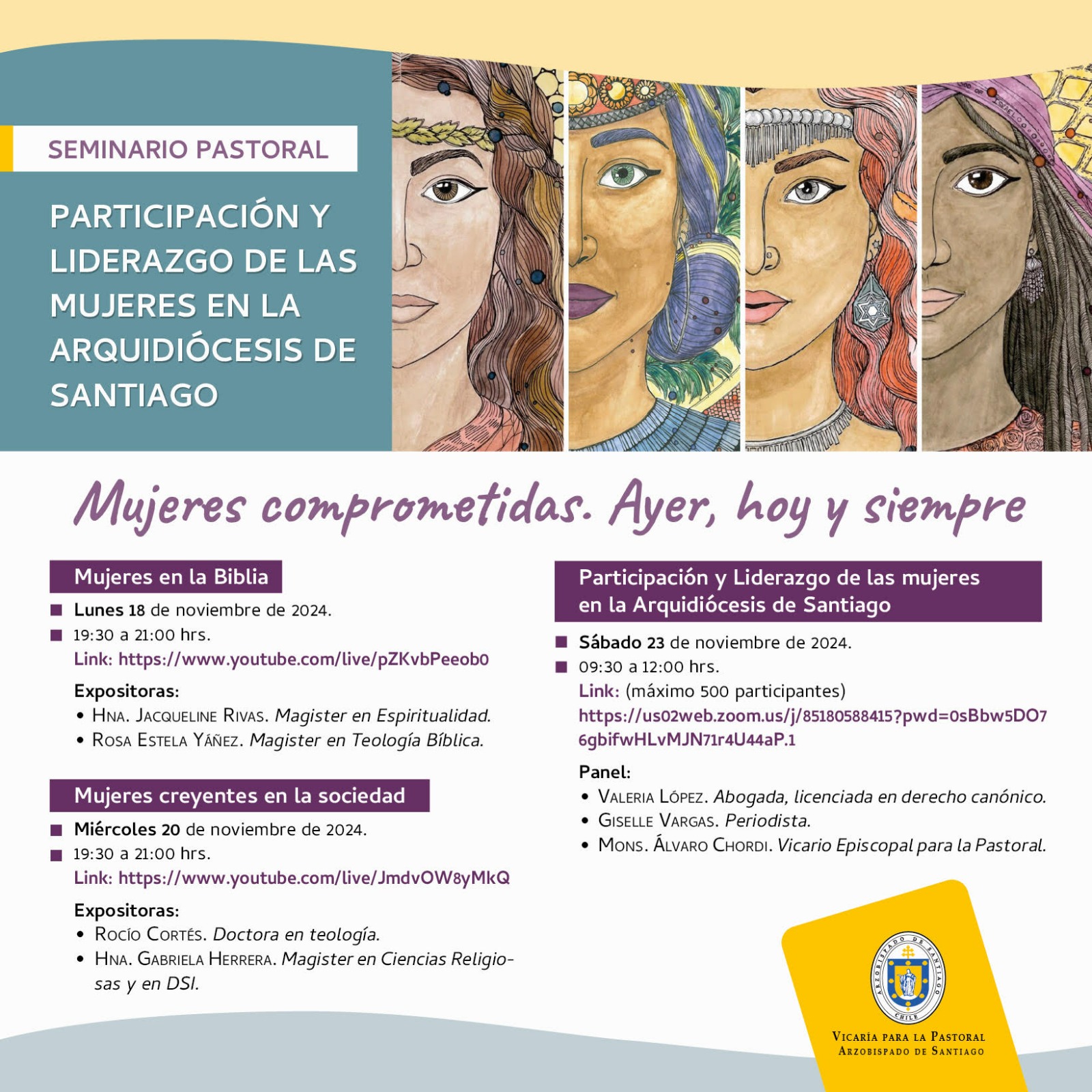 Seminario Pastoral Participación y liderazgo de las mujeres en la Arquidiócesis de Santiago.